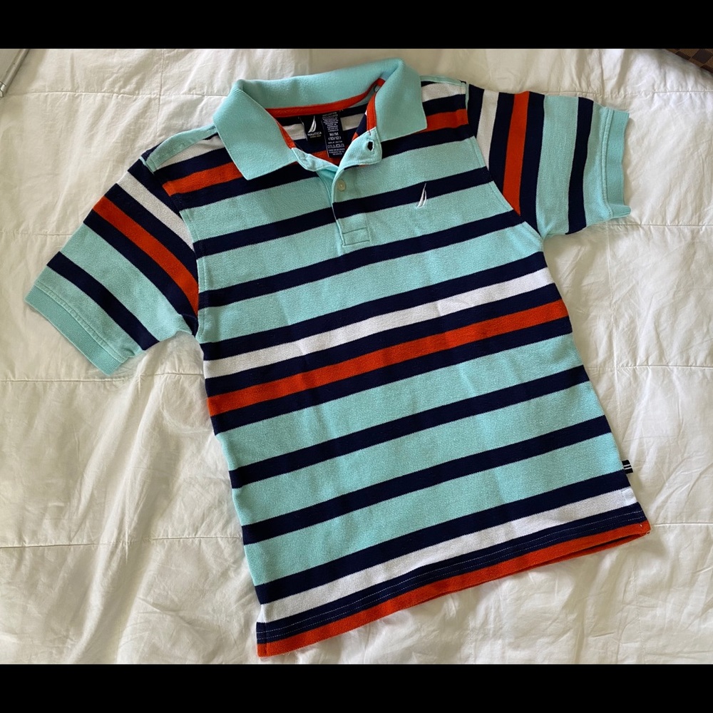 Nautica-Size M(10/12) Striped polo shirt.
